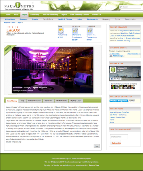 Naijametro website screenshot